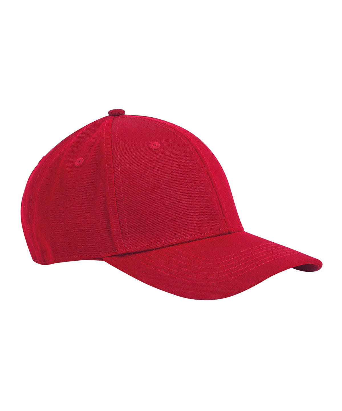 Beechfield EarthAware classic organic cotton 6-panel cap in Classic Red, front view