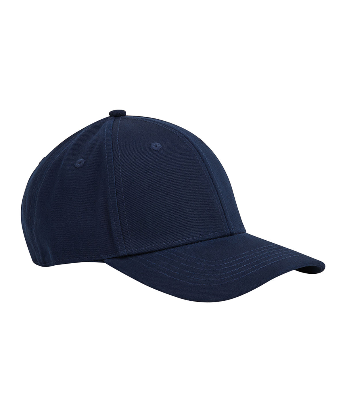 Beechfield EarthAware classic organic cotton 6-panel cap in French Navy, front view