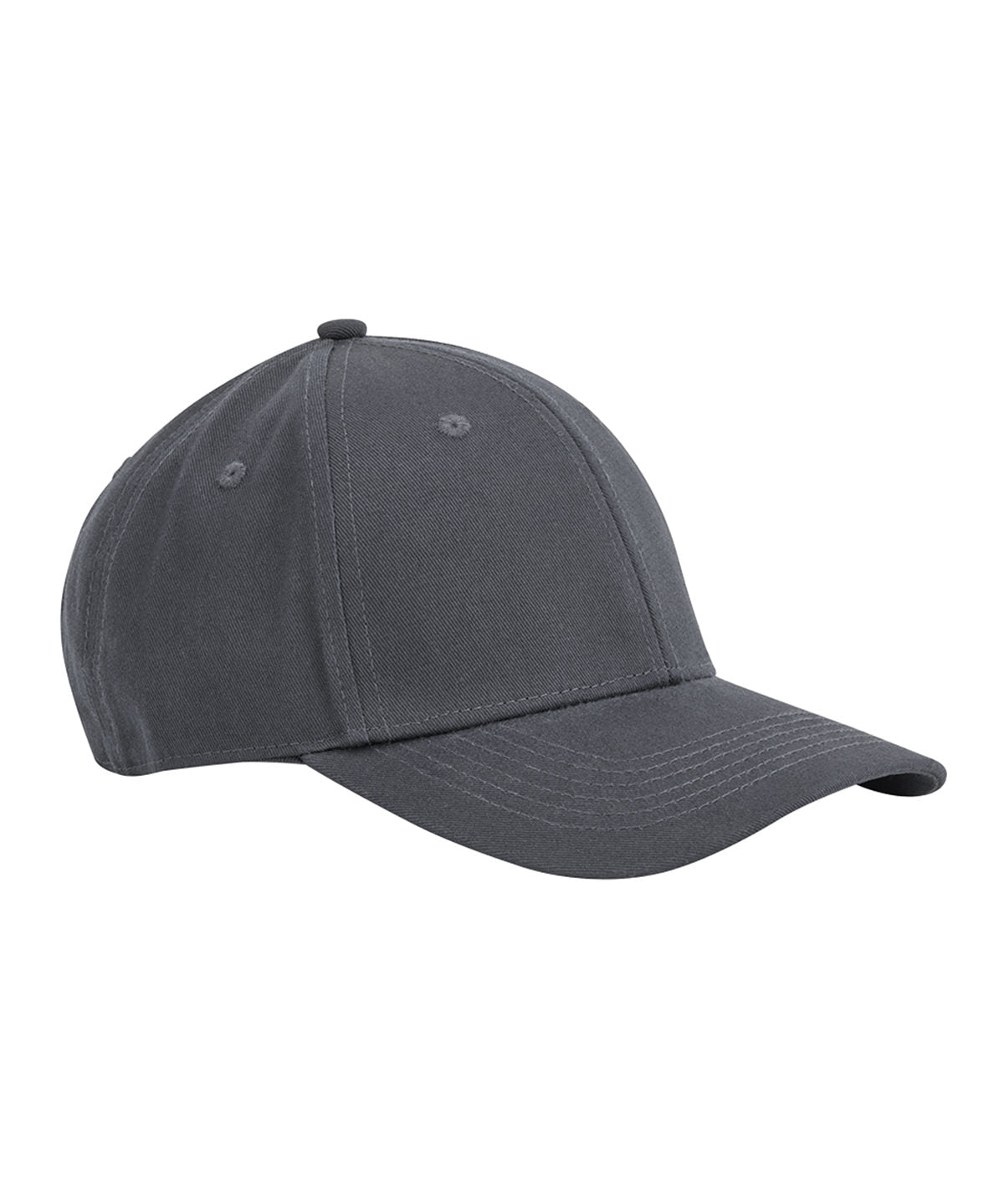 Beechfield EarthAware classic organic cotton 6-panel cap in Graphite Grey, front view
