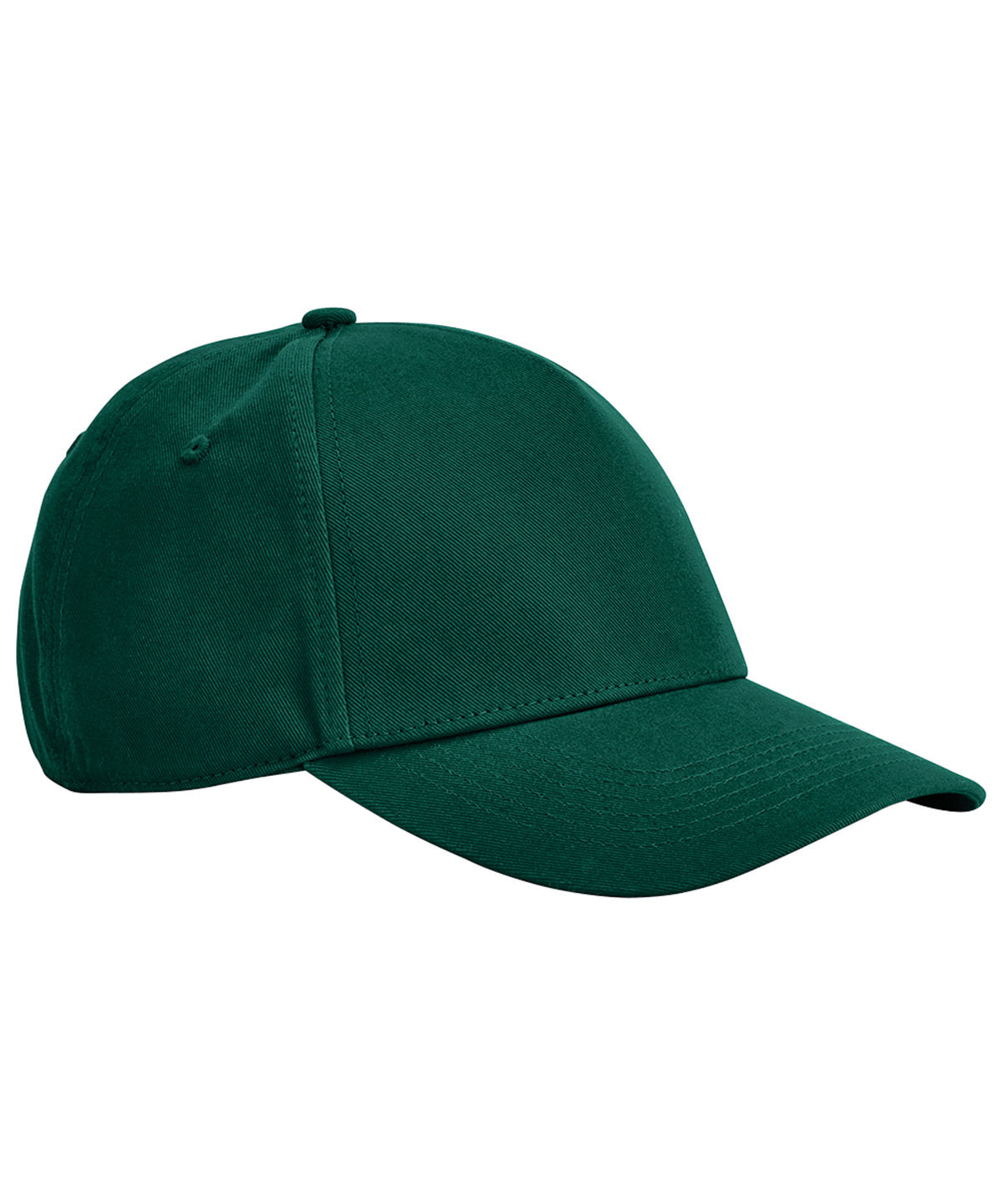 Beechfield EarthAware classic organic cotton 5-panel cap in Bottle Green, front view