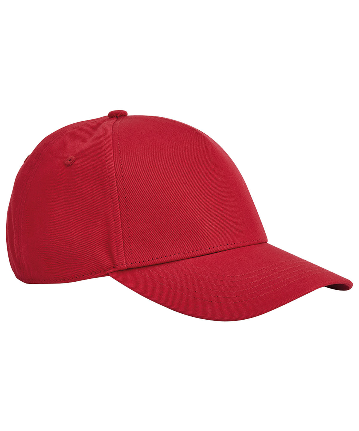 Beechfield EarthAware classic organic cotton 5-panel cap in Classic Red, front view