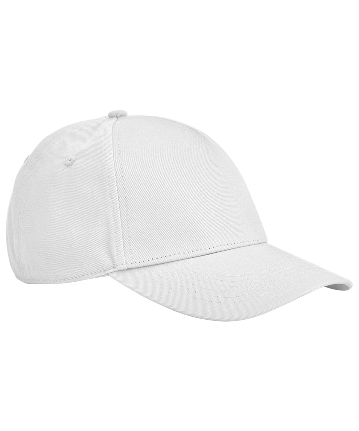 Beechfield EarthAware classic organic cotton 5-panel cap in White, front view