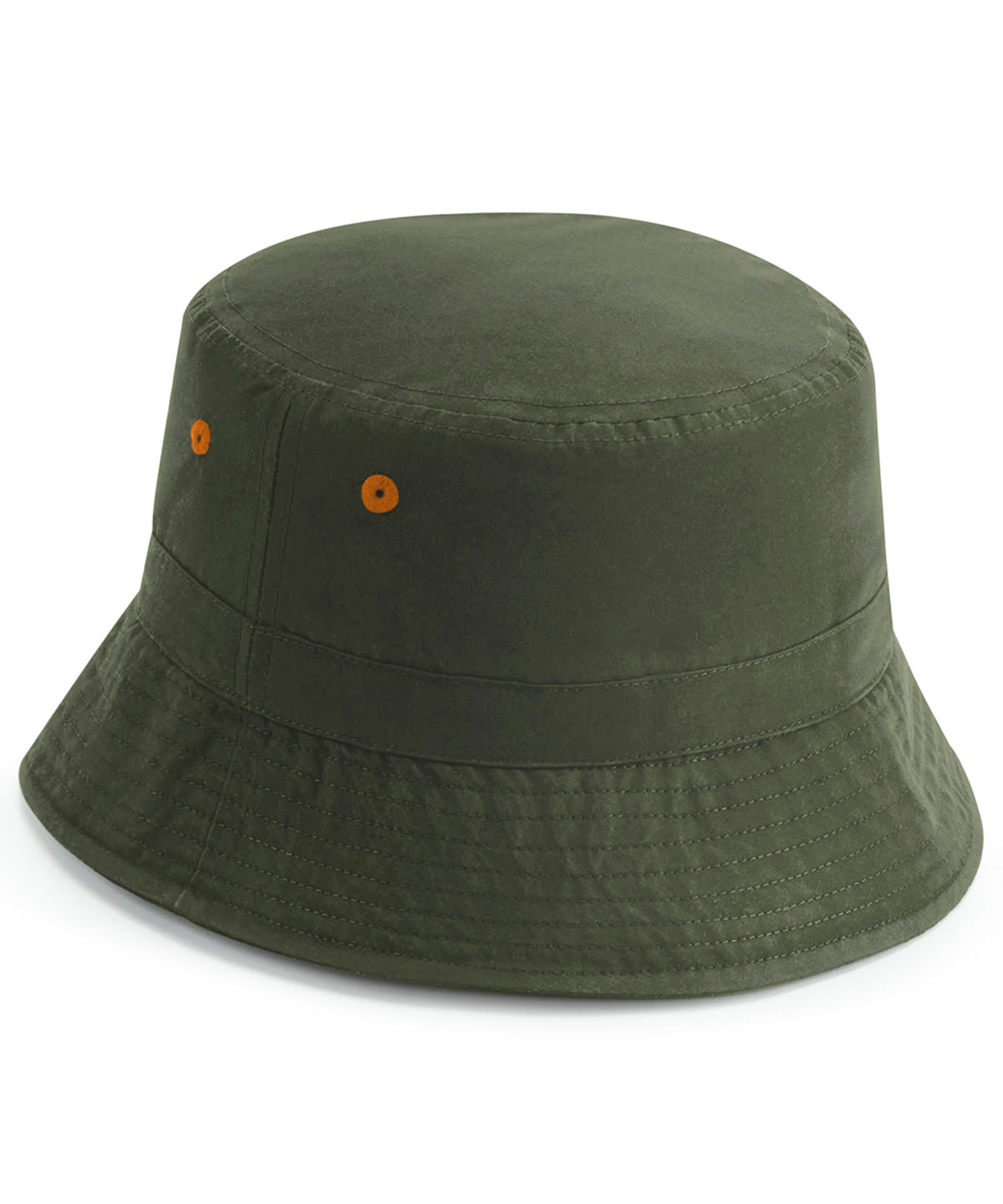 Beechfield Recycled polyester bucket hat in Olive Green, front view