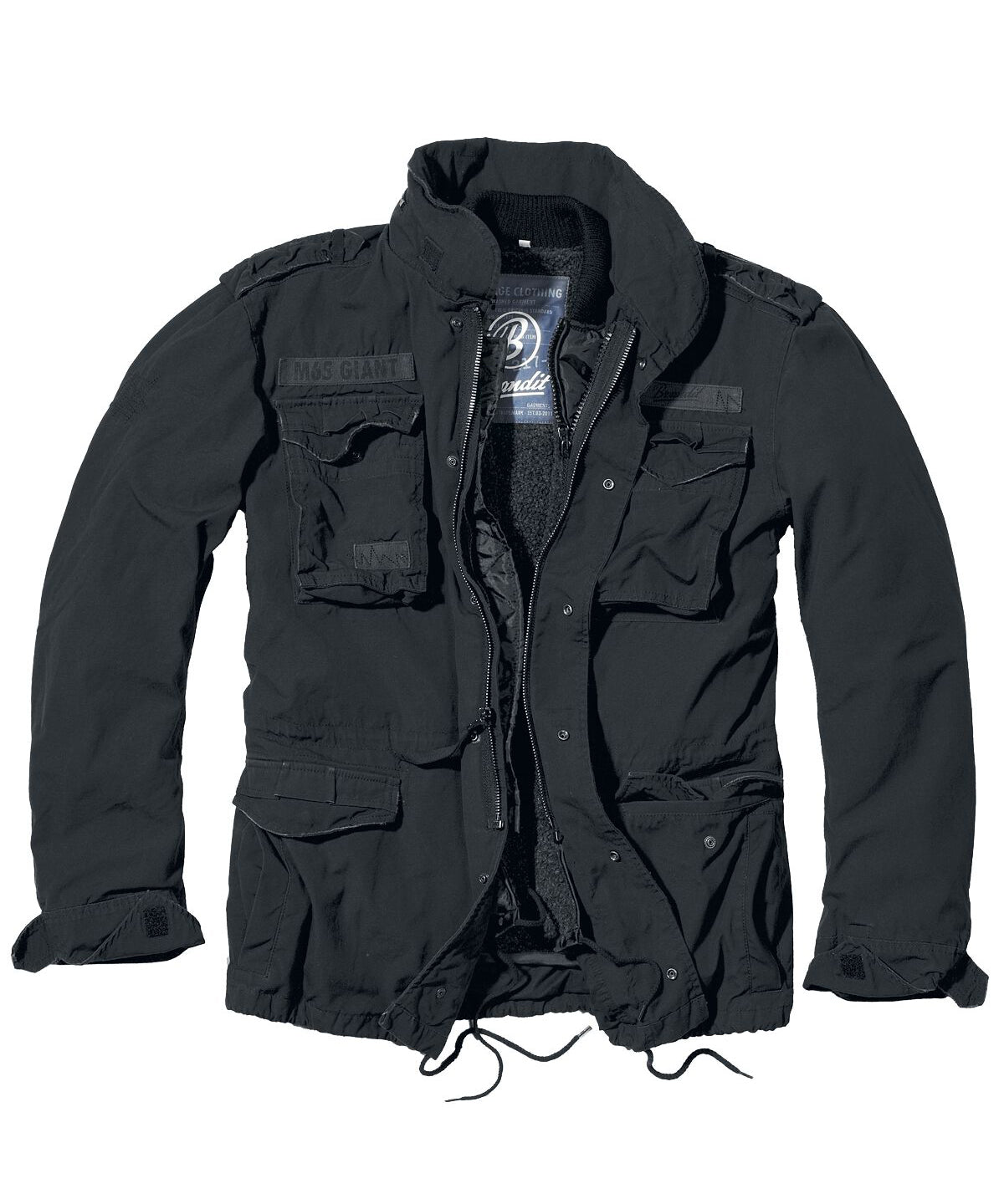 Build Your Brandit M65 Giant jacket in Black, front view