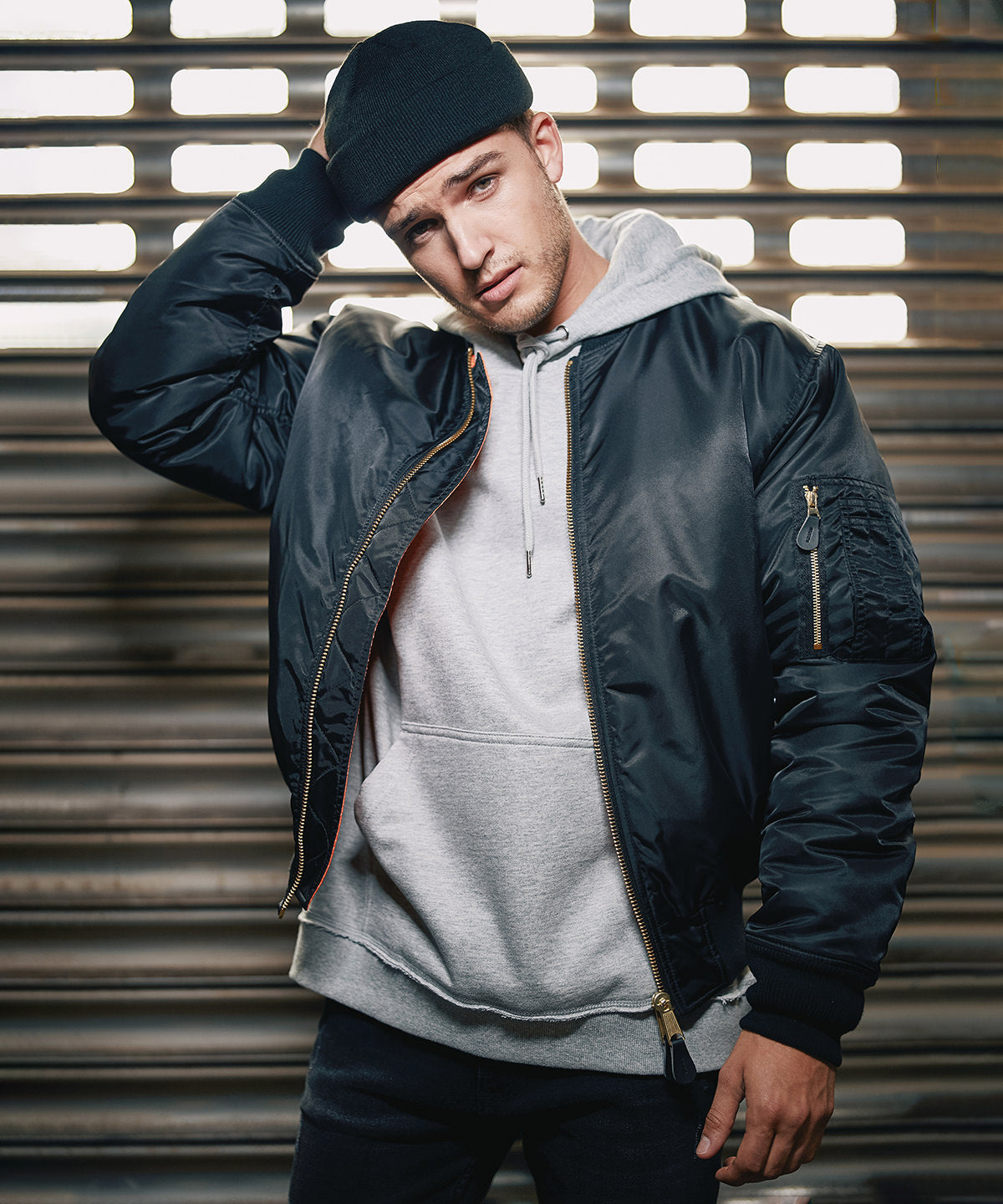 Build Your Brandit MA1 jacket in Anthracite, lifestyle photo