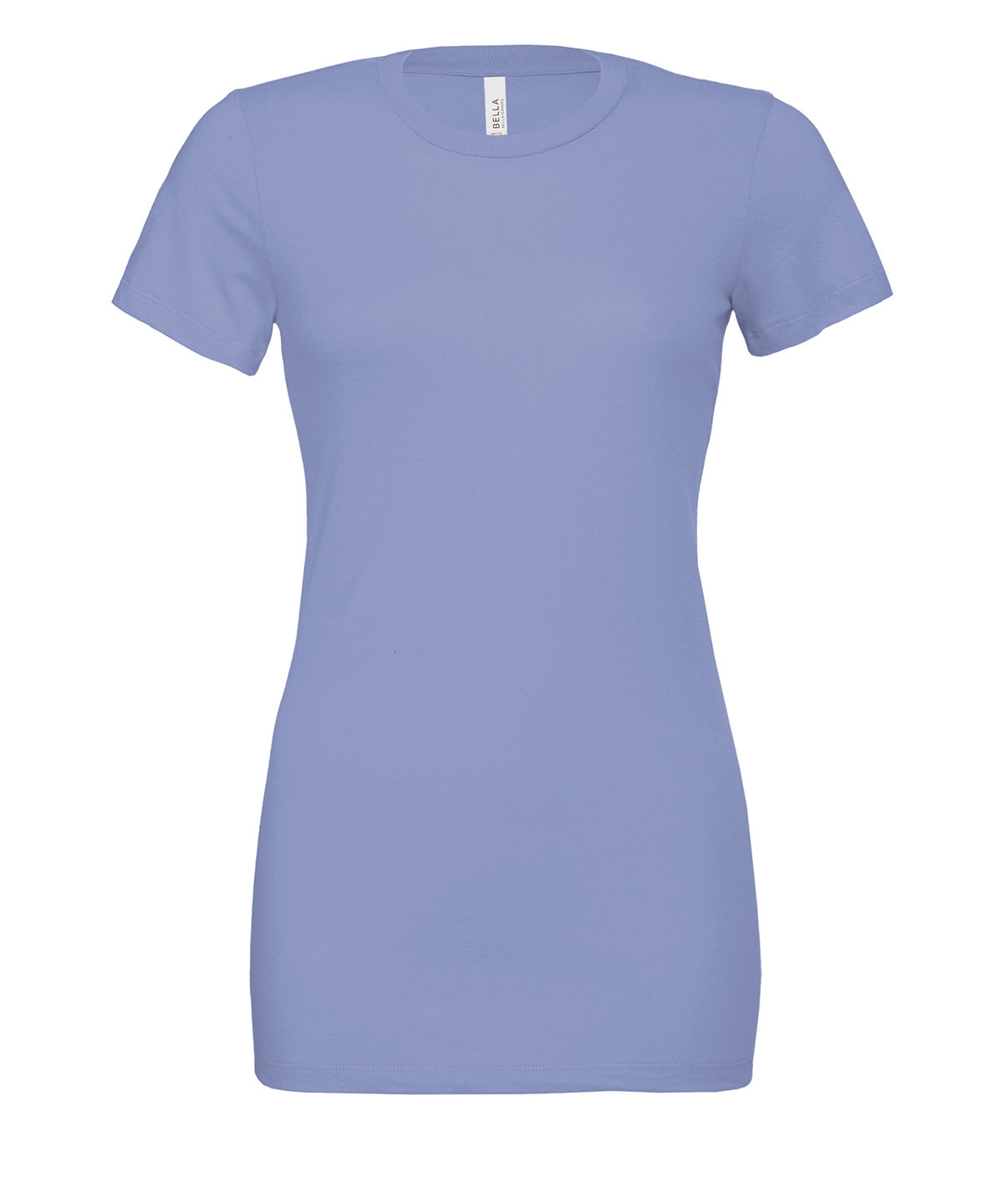 Bella Canvas Women's relaxed Jersey short sleeve tee in Lavender Blue, front view