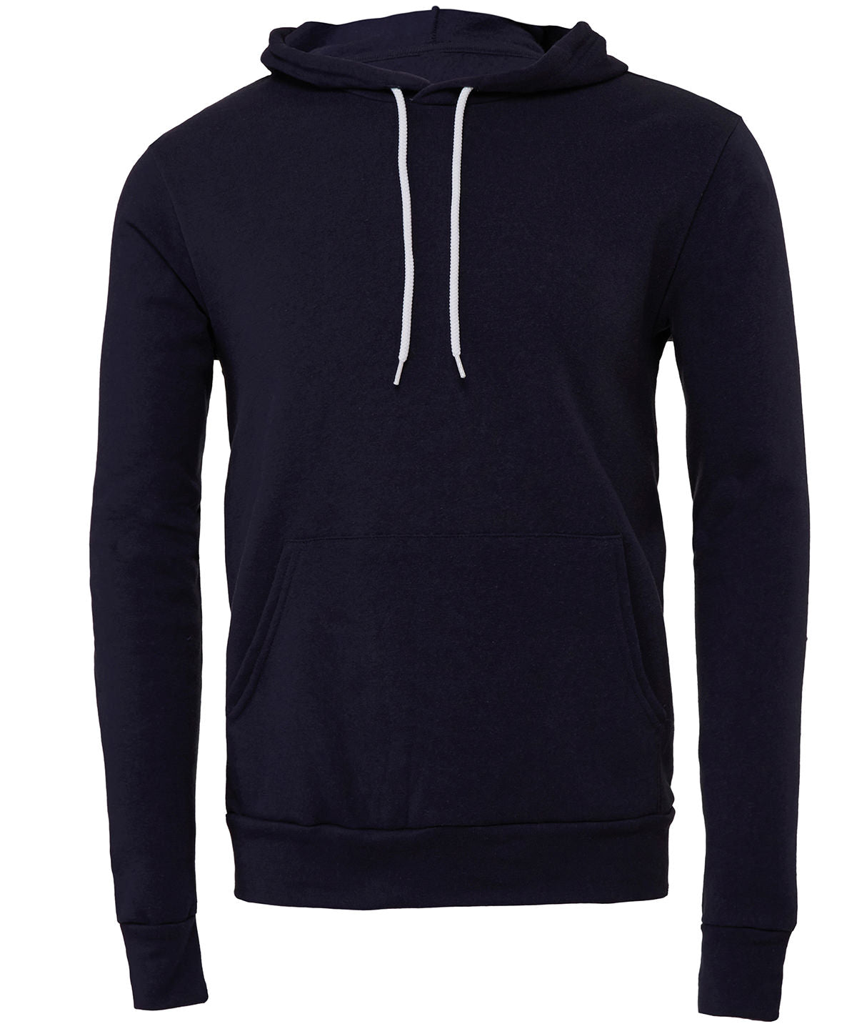 Bella Canvas Unisex polycotton fleece pullover hoodie in Navy, front view
