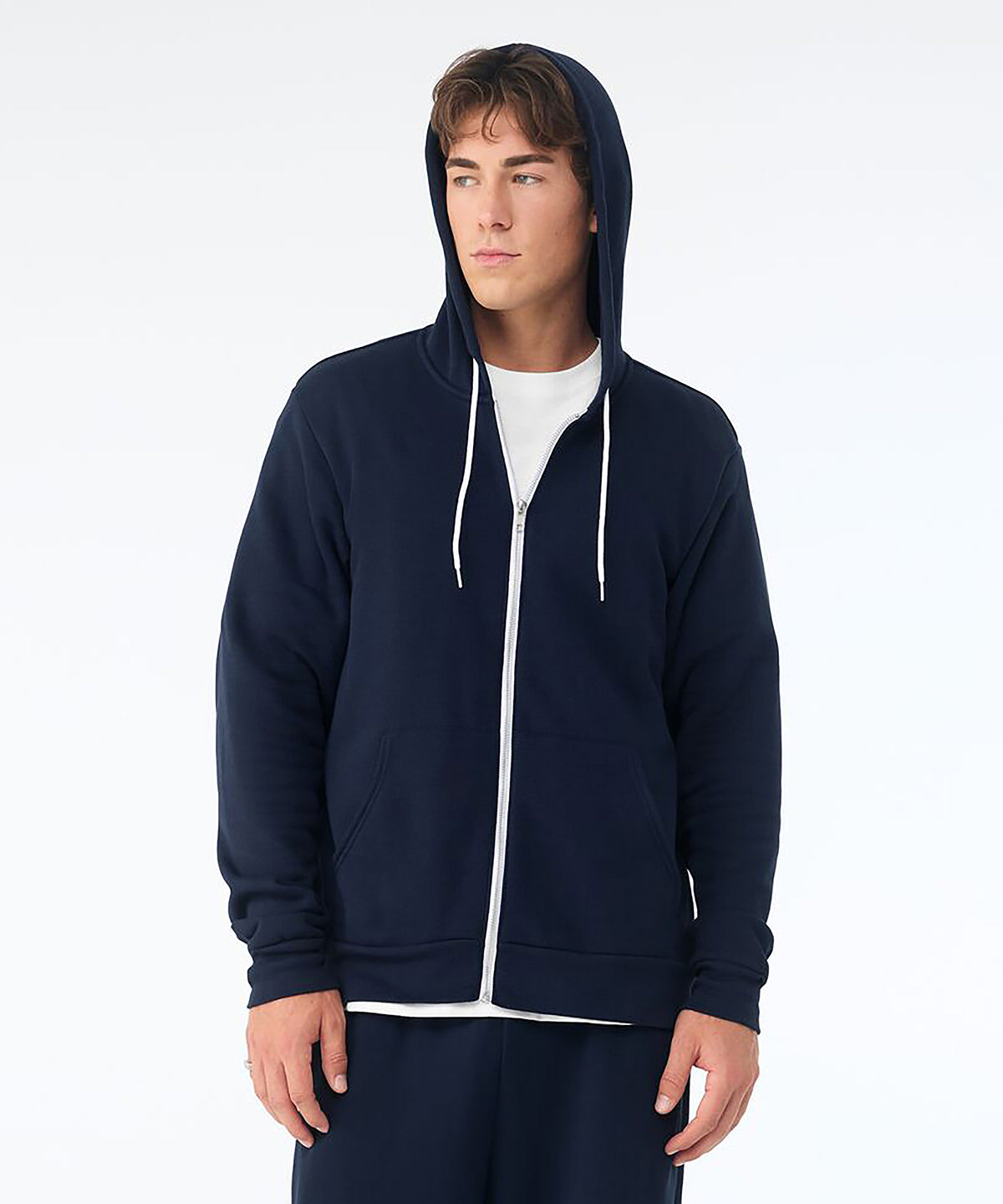 Bella Canvas Unisex polycotton fleece full-zip hoodie, lifestyle photo