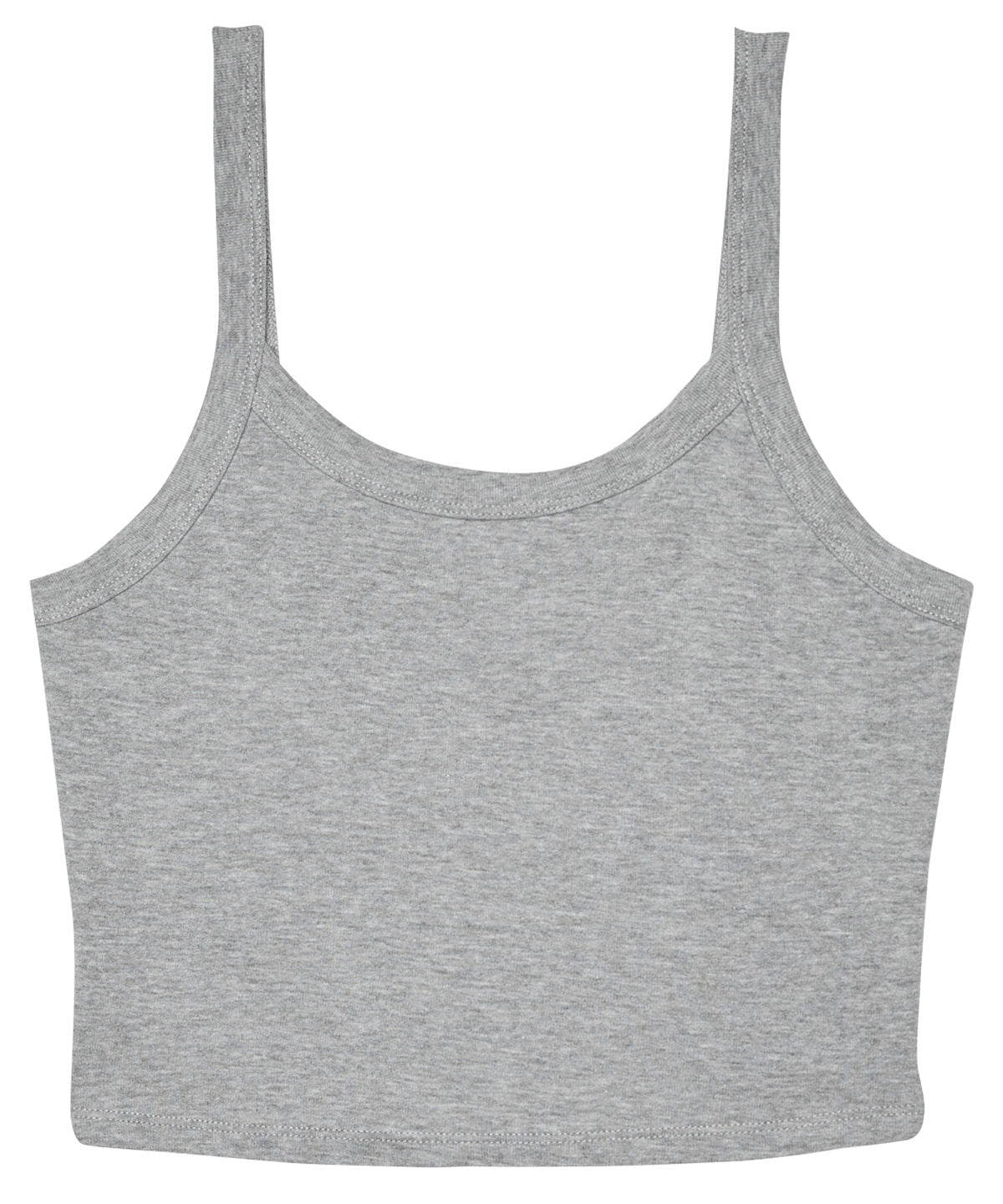 Bella Canvas Women’s micro rib spaghetti strap tank in Athletic Heather, front view