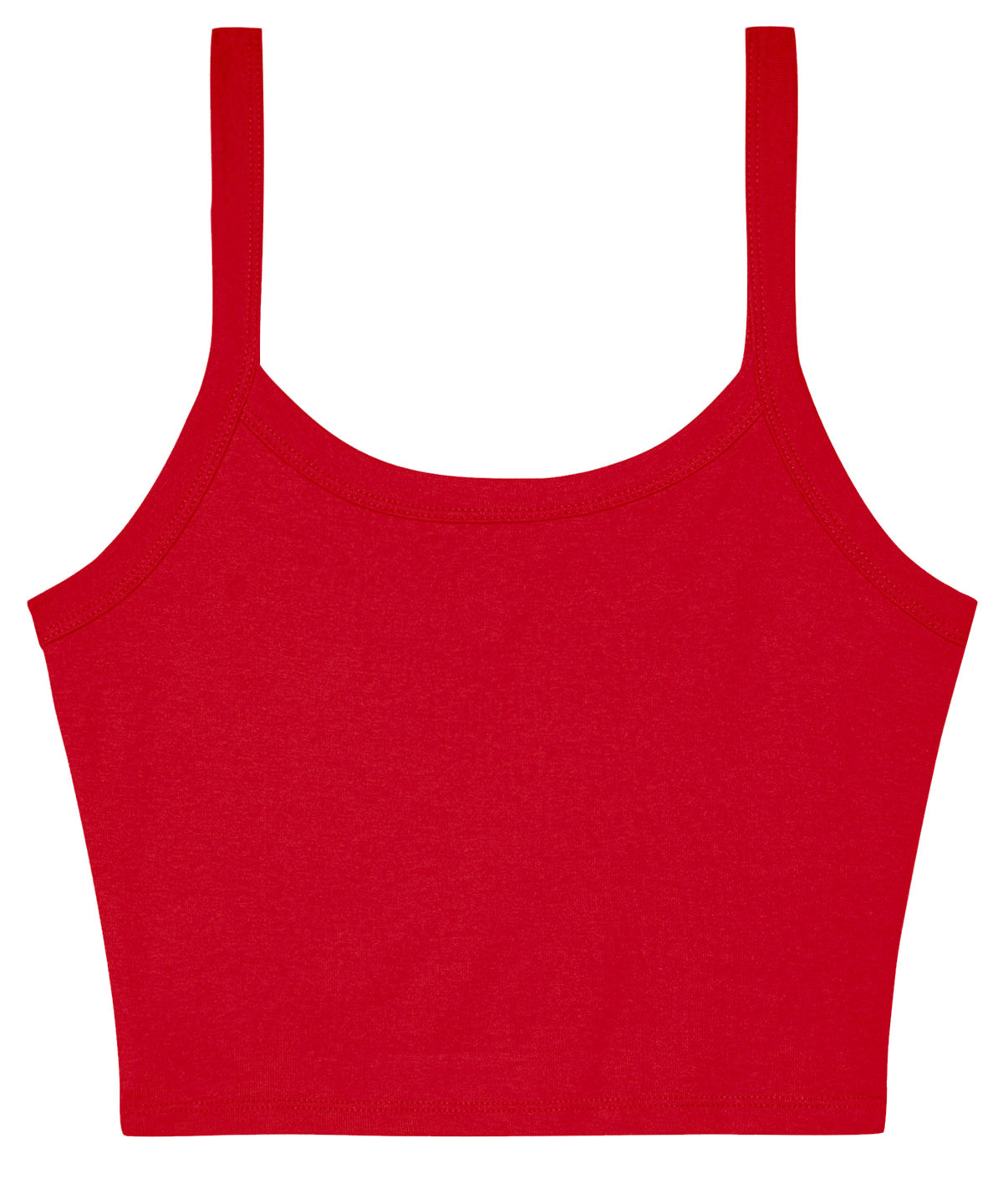 Bella Canvas Women’s micro rib spaghetti strap tank in Solid Red Blend, front view