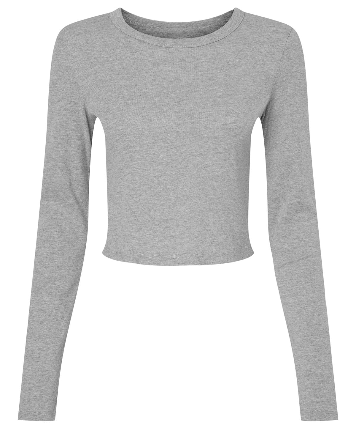 Bella Canvas Women’s micro rib long sleeve baby t-shirt in Athletic Heather, front view