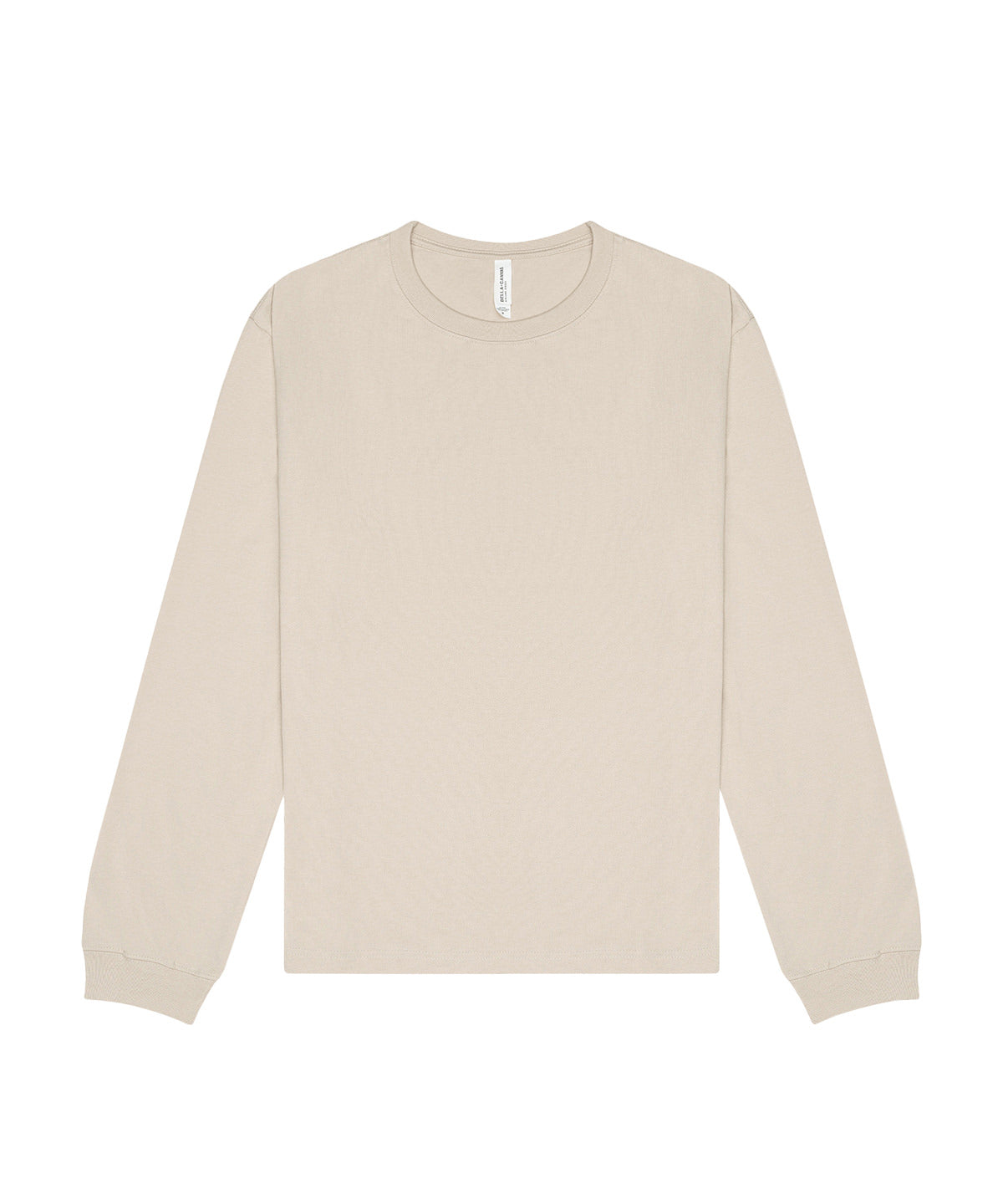 Bella Canvas Unisex long sleeve heavy tee in Dust, front view