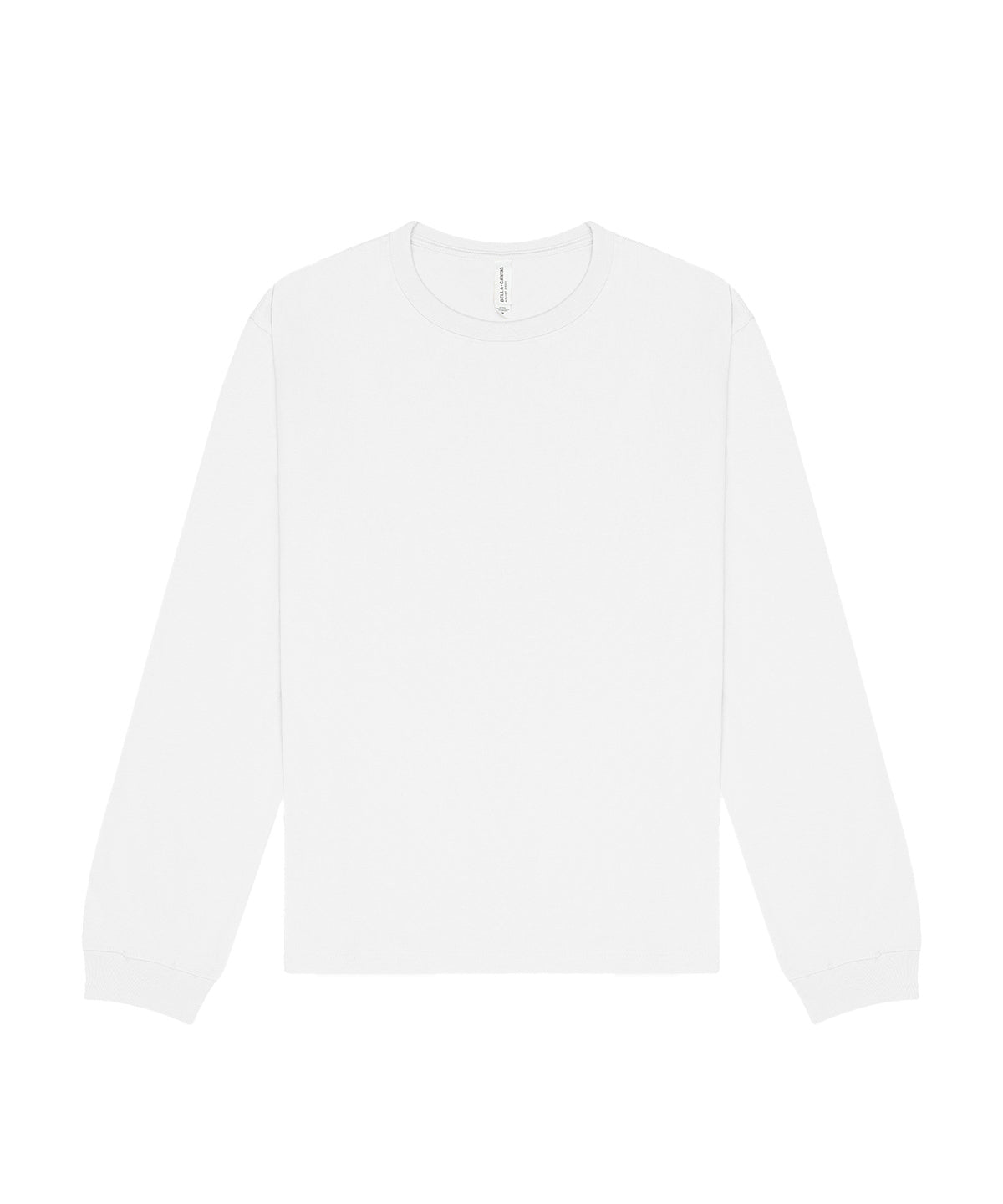 Bella Canvas Unisex long sleeve heavy tee in White, front view