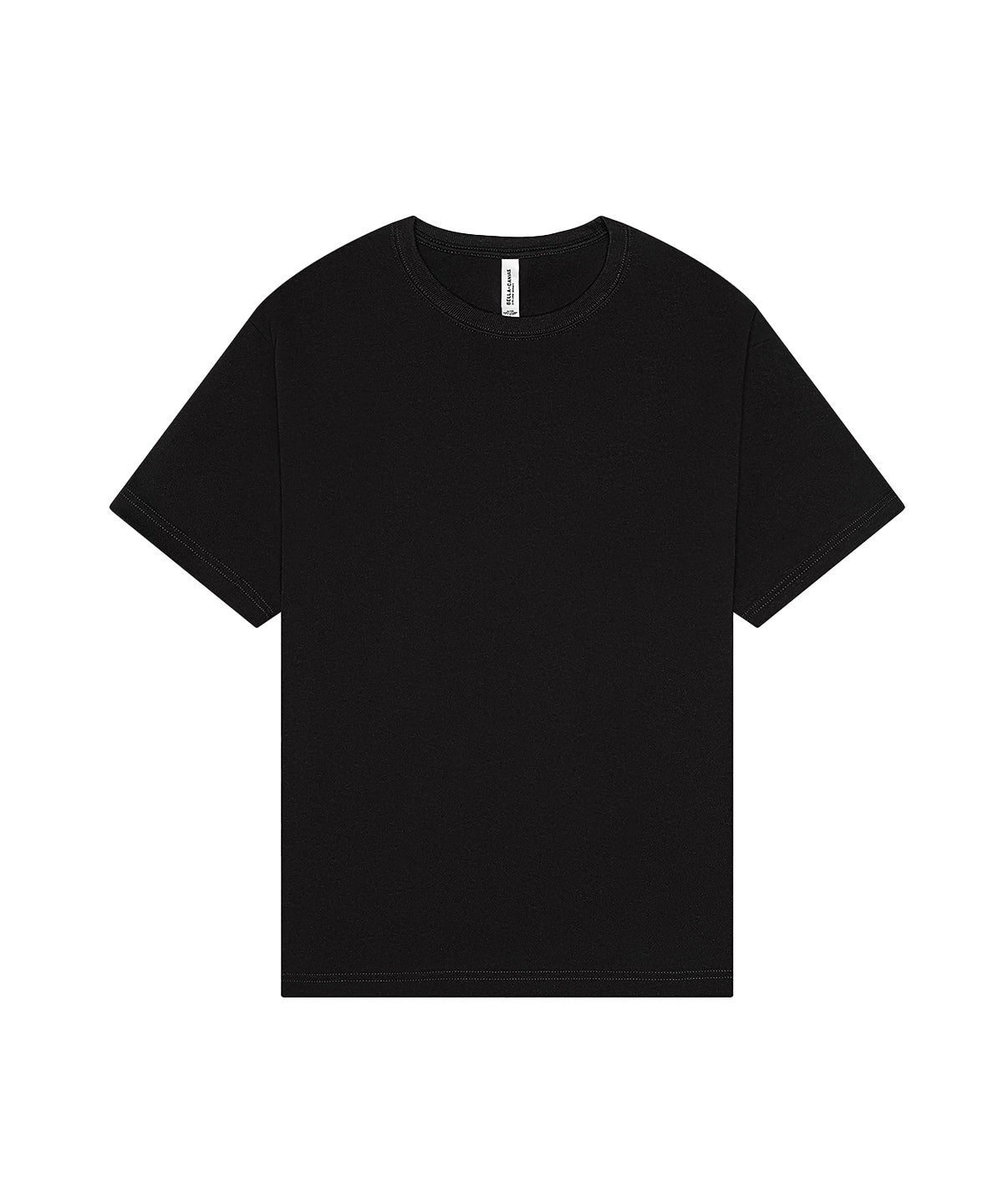 Bella Canvas Unisex heavy boxy tee in Black, front view
