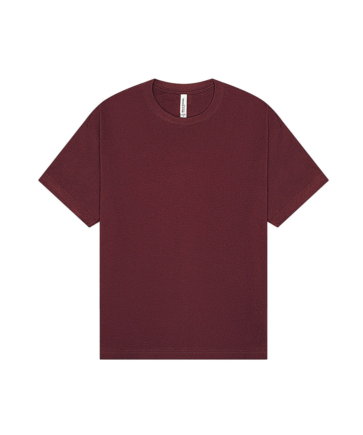 Bella Canvas Unisex heavy boxy tee in Maroon, front view
