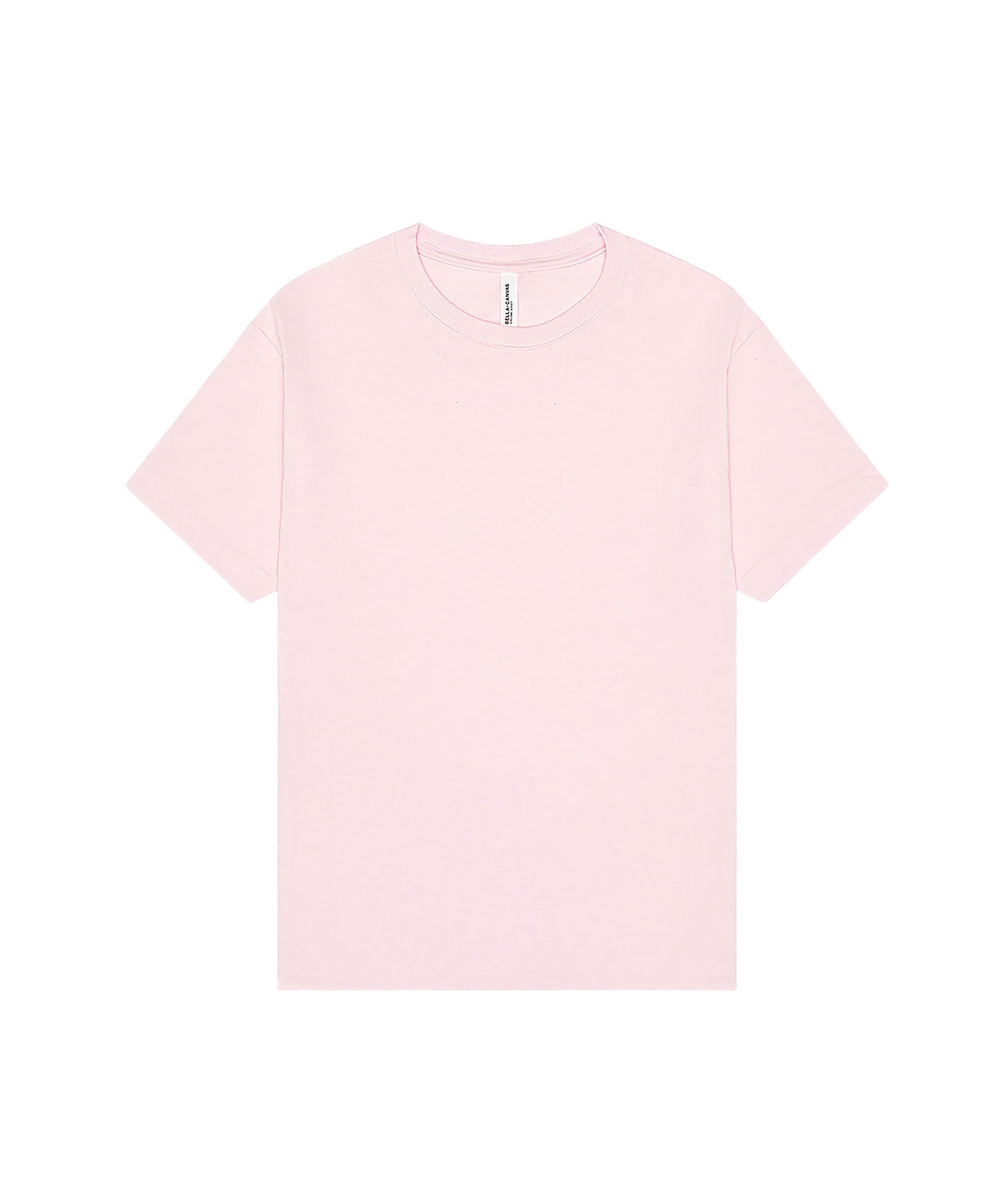 Bella Canvas Unisex heavy boxy tee in Soft Pink, front view