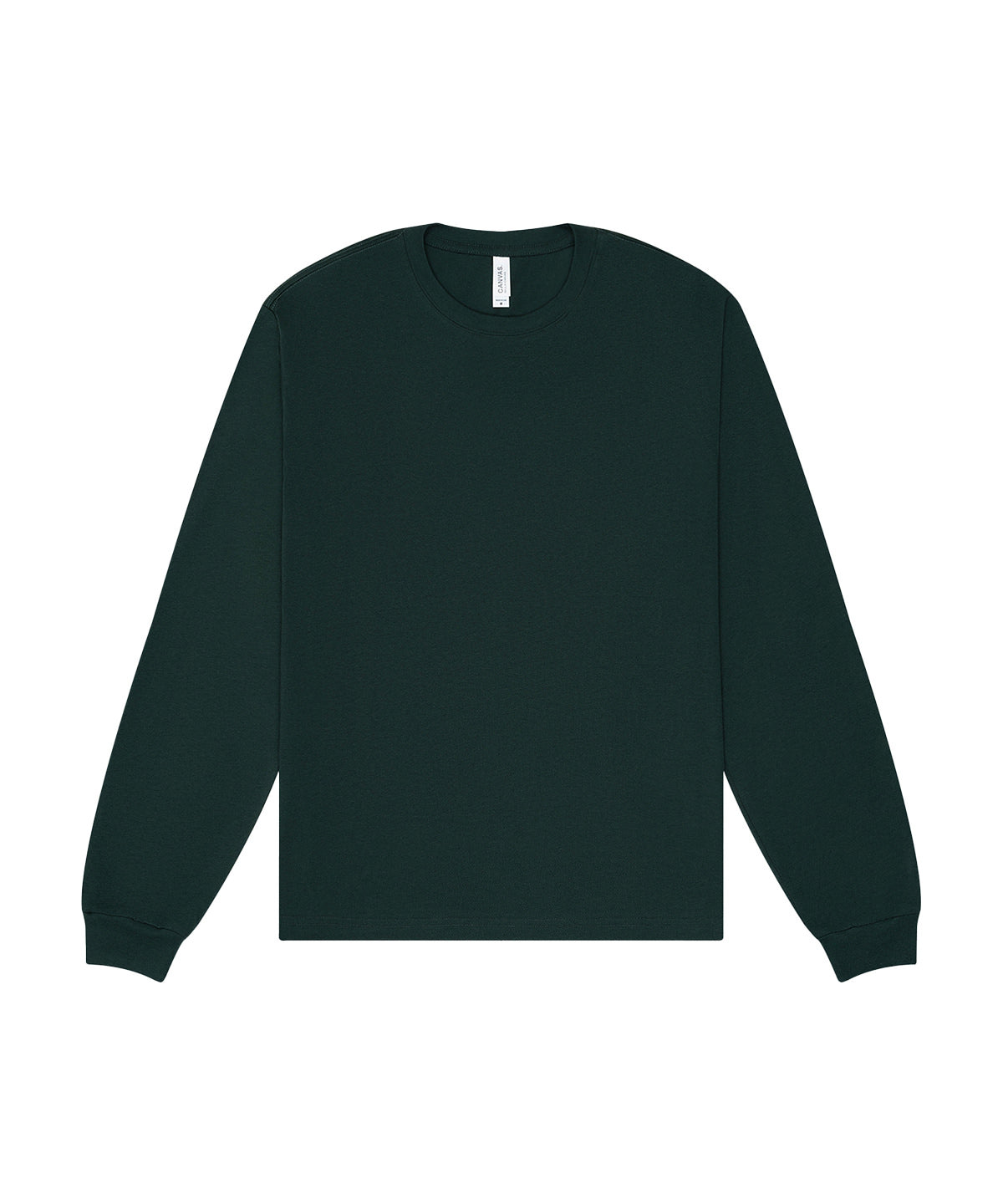 Bella Canvas Unisex heavy boxy long sleeve tee in Forest, front view