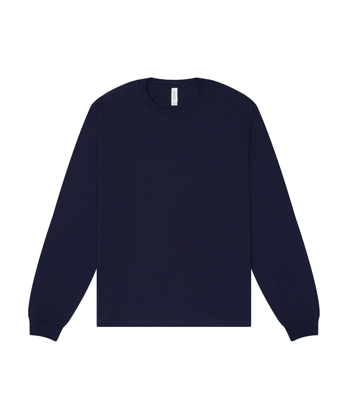 Bella Canvas Unisex heavy boxy long sleeve tee in Navy, front view