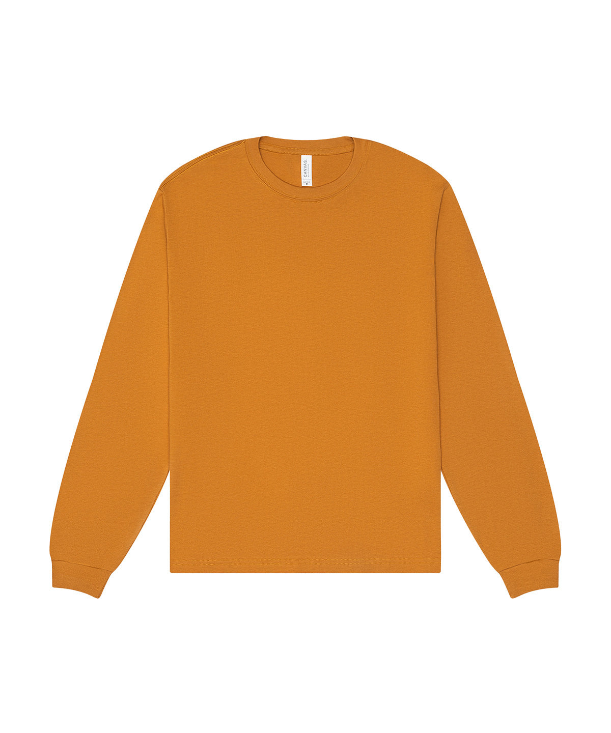 Bella Canvas Unisex heavy boxy long sleeve tee in Toast, front view