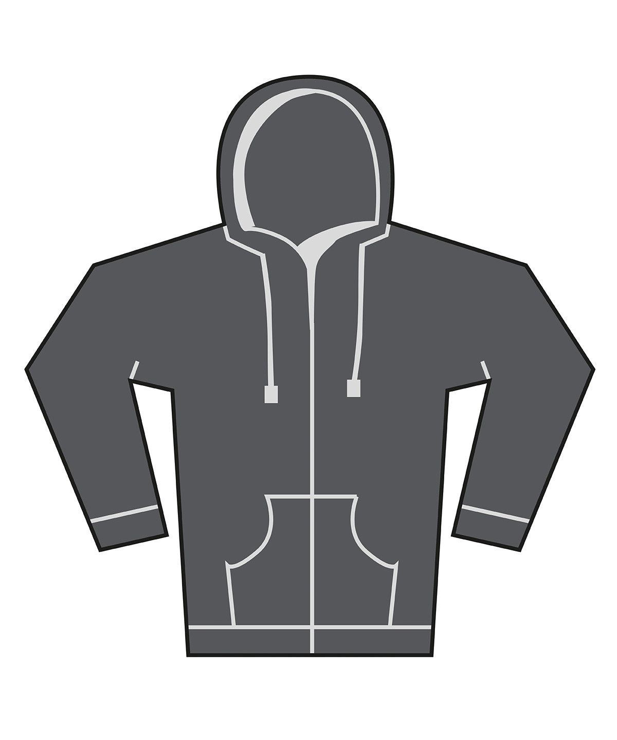 Bella Canvas Unisex heavy full-zip hoodie in Asphalt, front view