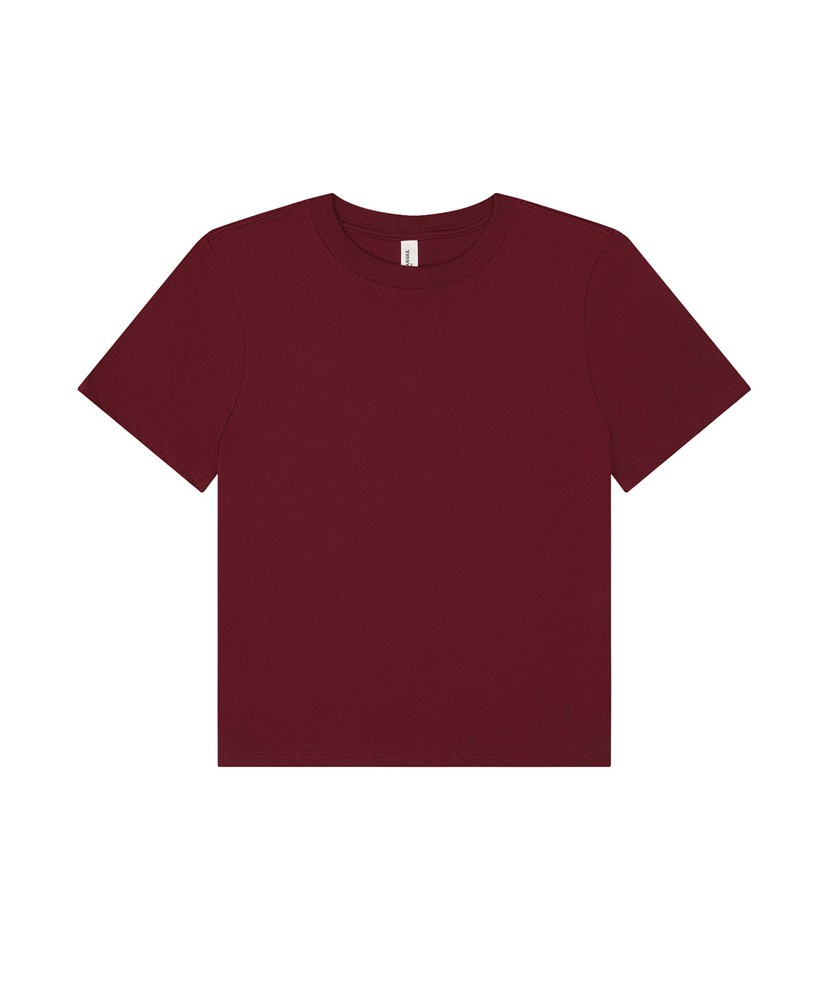 Bella Canvas Women’s heavy boxy tee in Maroon, front view