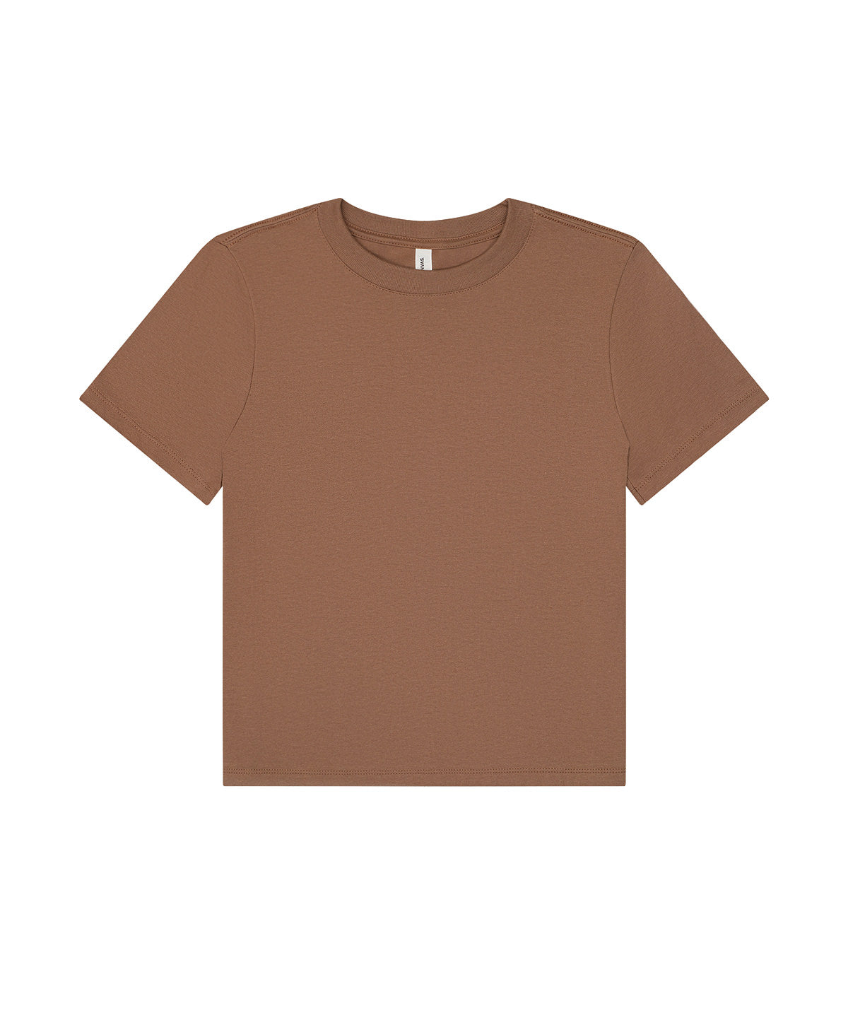 Bella Canvas Women’s heavy boxy tee in Vintage Brown, front view