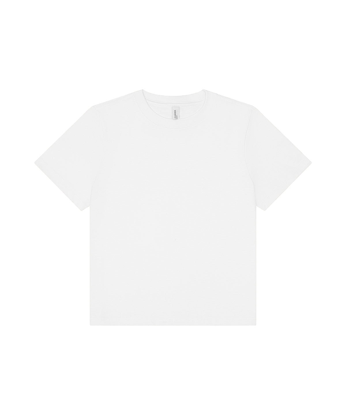 Bella Canvas Women’s heavy boxy tee in White, front view