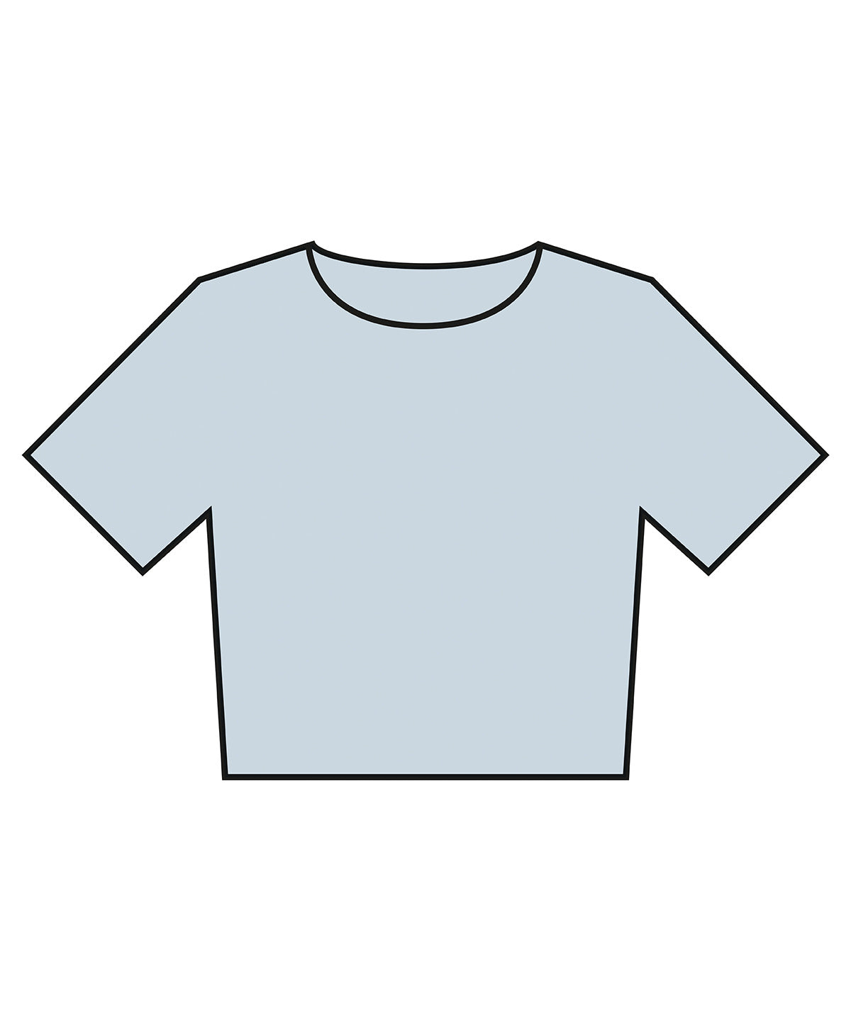 Bella Canvas Women’s heavyweight washed cropped tee in Light Washed Denim, front view