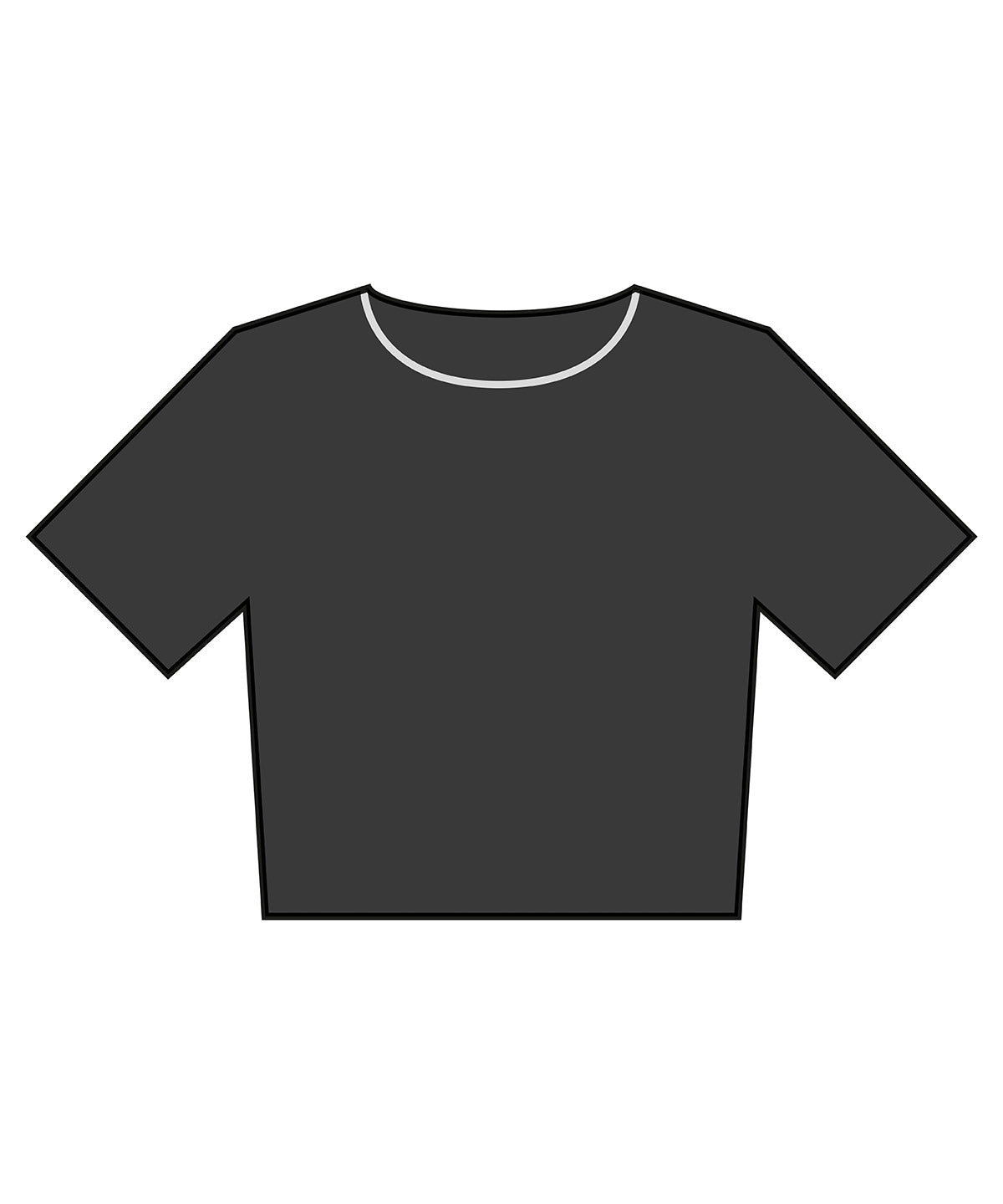 Bella Canvas Women’s heavyweight washed cropped tee in Washed Black, front view