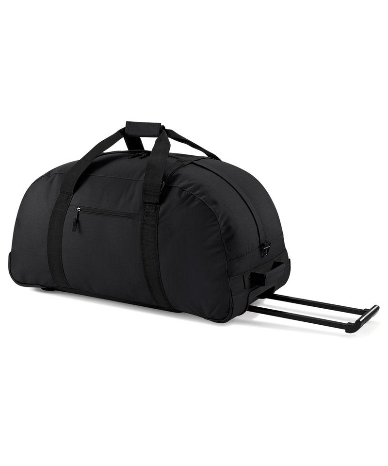 Bagbase Classic wheelie holdall in Black, front view