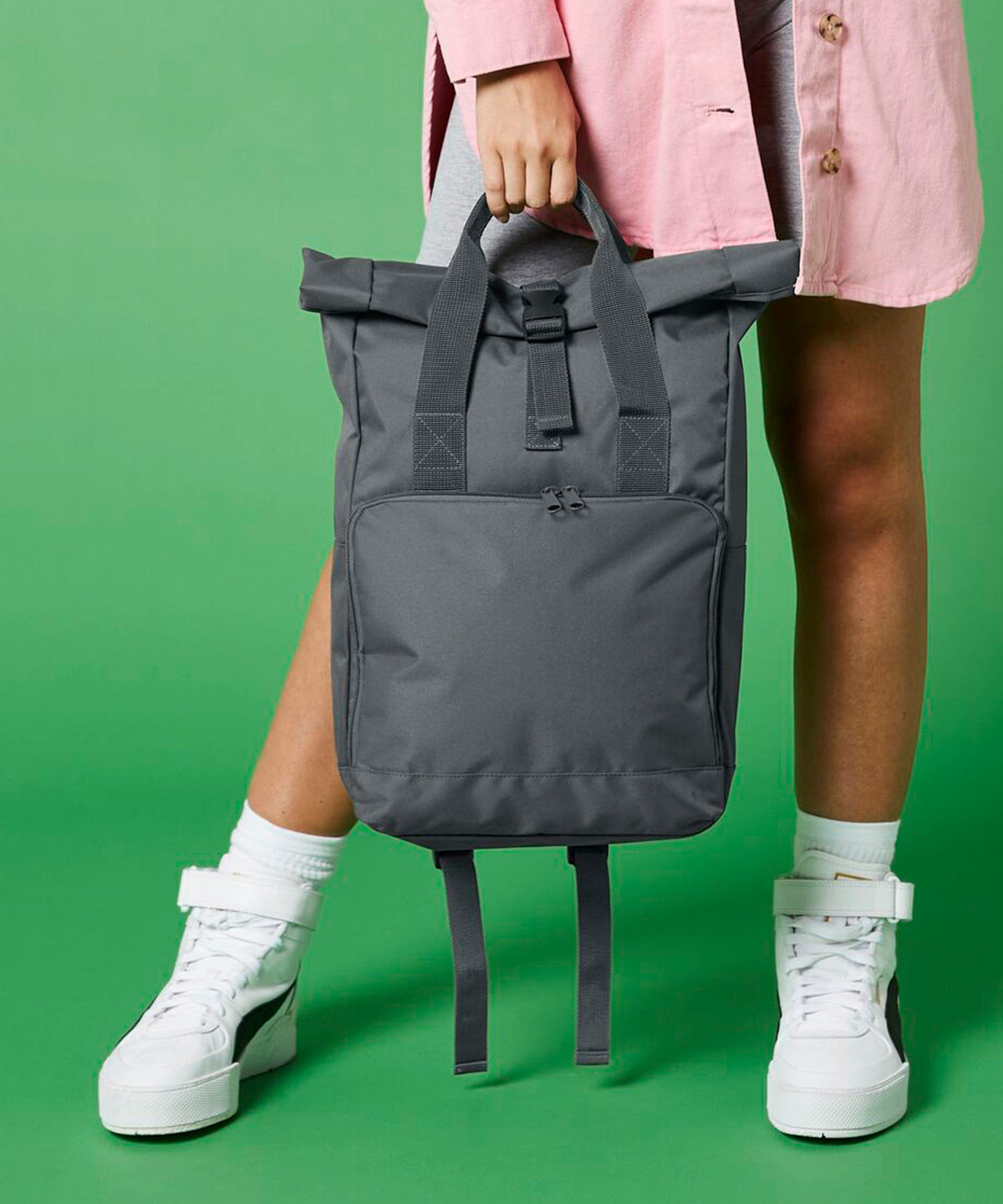 Bagbase Twin handle roll-top backpack, lifestyle photo