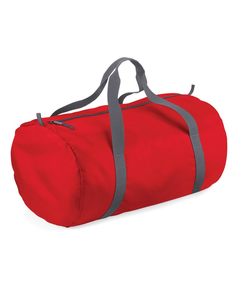 Bagbase Packaway barrel bag in Classic red, front view