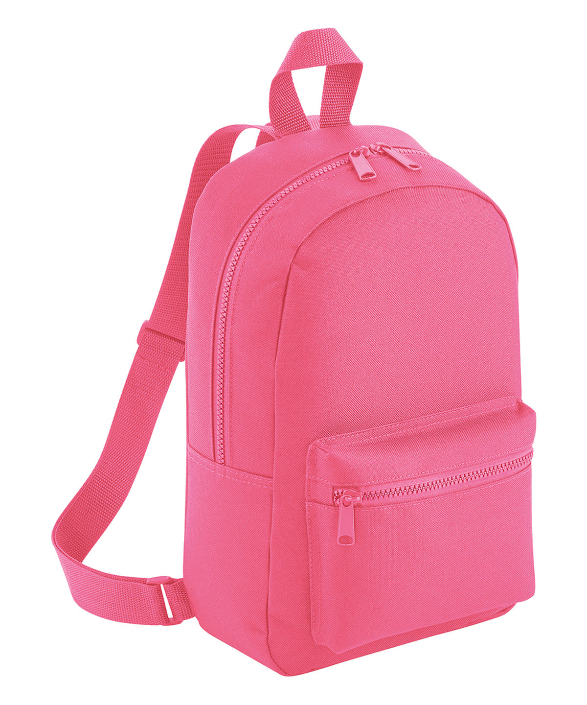 Bagbase Mini essential fashion backpack in Candy Pink, front view
