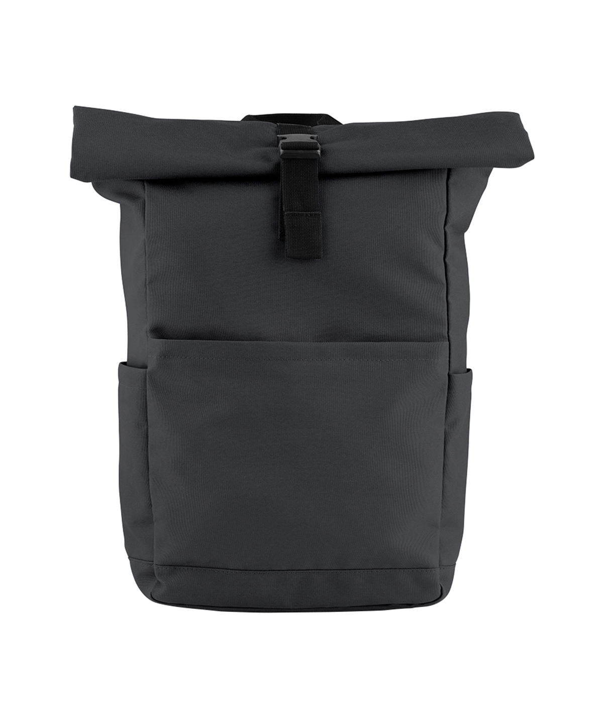 Bagbase Premium Recycled Roll Top Backpack in Graphite Grey, front view