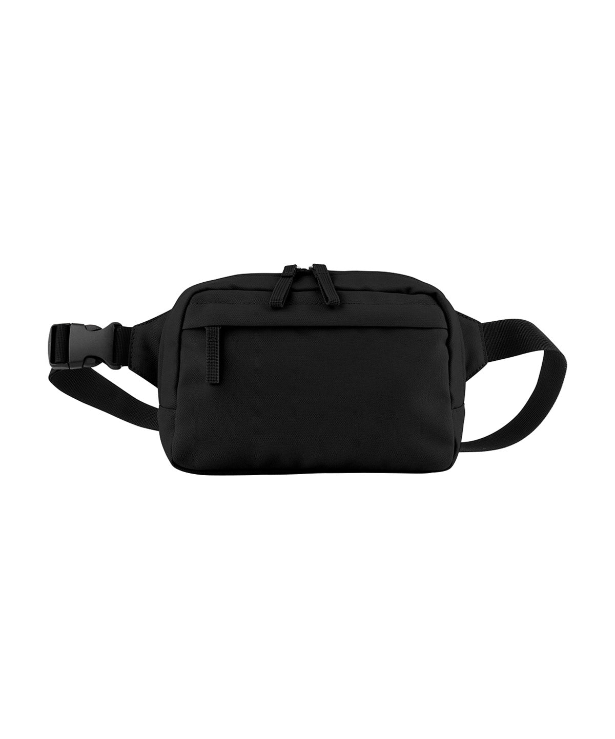 Bagbase Premium Recycled Cross Body Bag in Black, front view