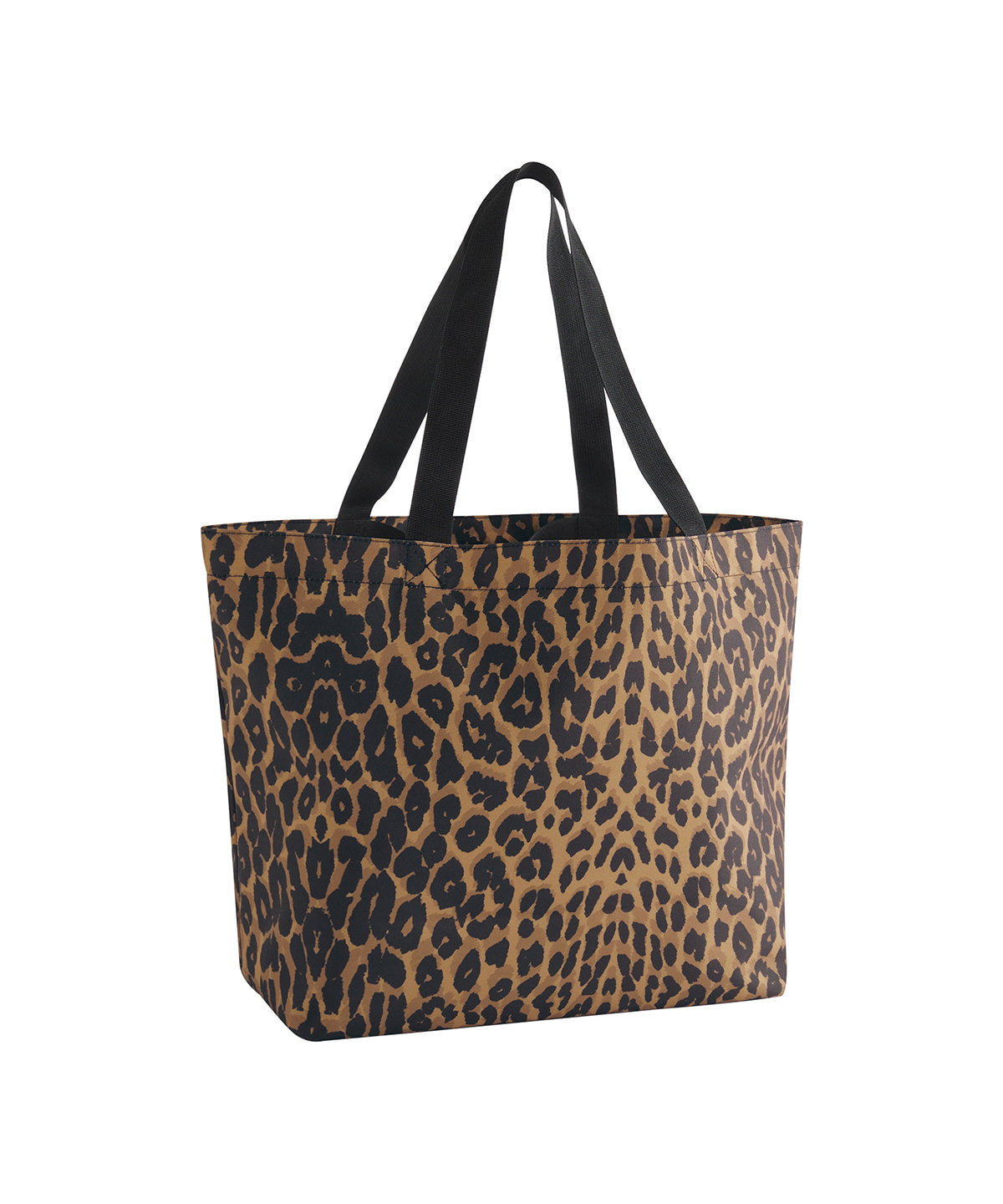 Bagbase Leopard print carryall tote bag in Leopard Print, front view