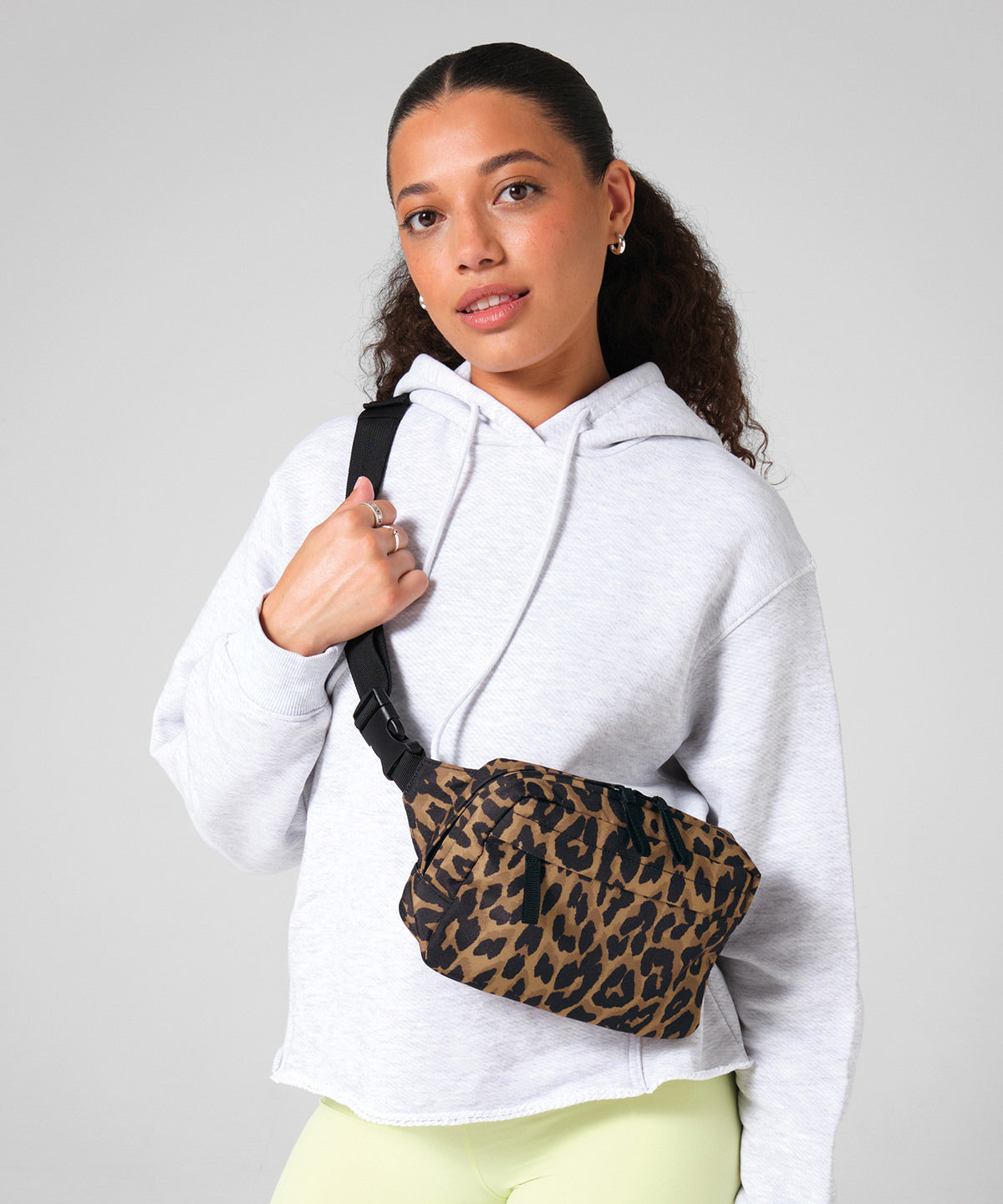 Bagbase Leopard print cross-body bag, lifestyle photo