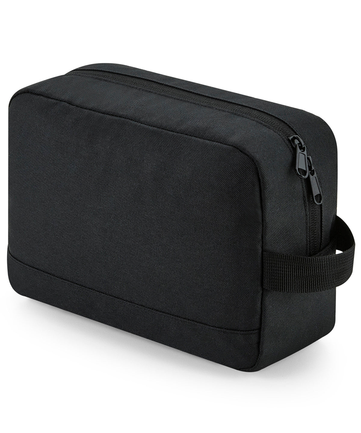 Bagbase Recycled essentials wash bag in Black, front view