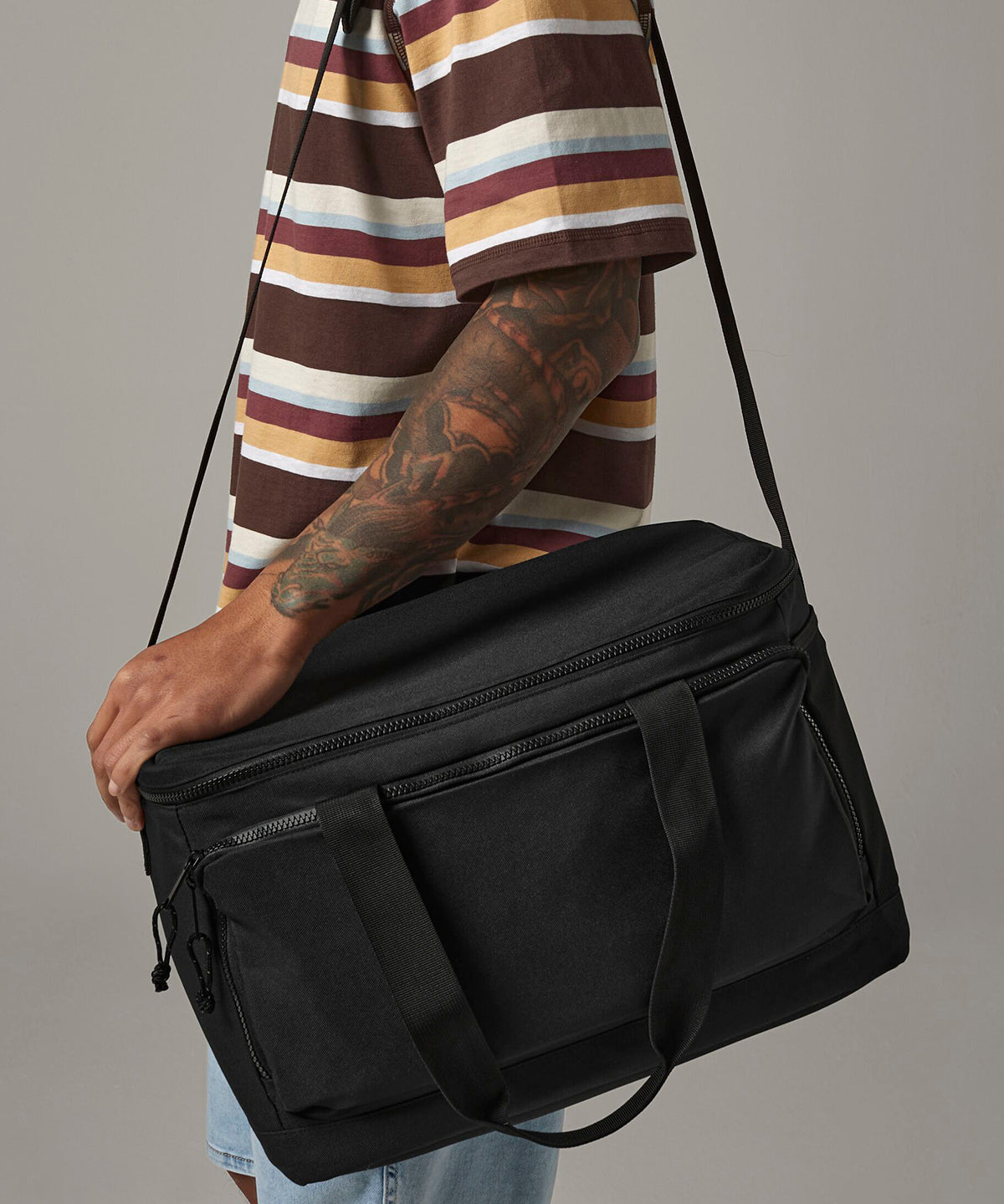 Bagbase Recycled large cooler shoulder bag, lifestyle photo