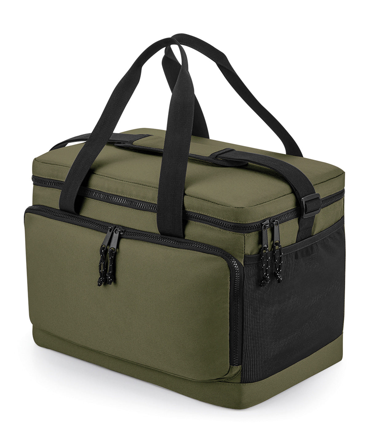 Bagbase Recycled large cooler shoulder bag in Military Green, front view