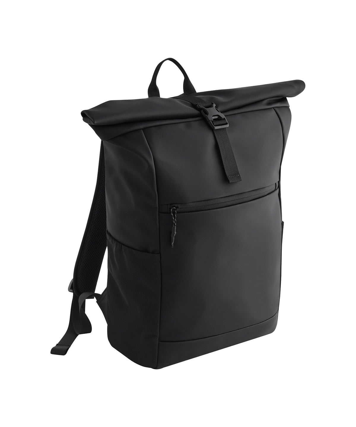 Bagbase Athlux roll-top backpack in Black, front view