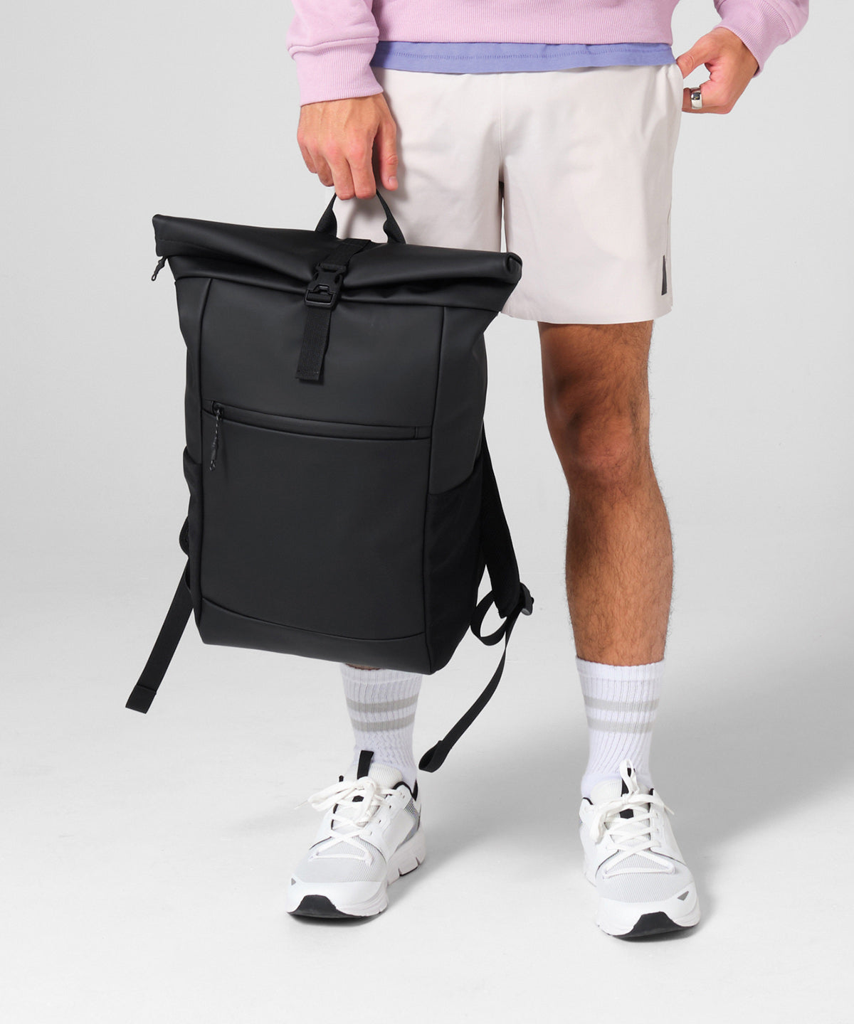 Bagbase Athlux roll-top backpack, lifestyle photo