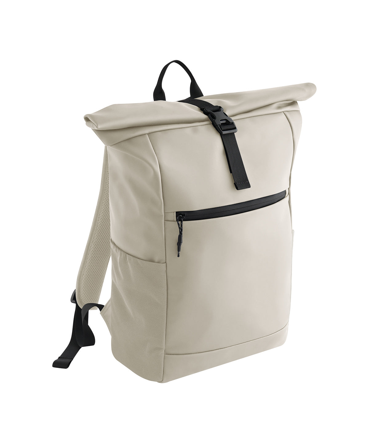 Bagbase Athlux roll-top backpack in Natural Stone, front view