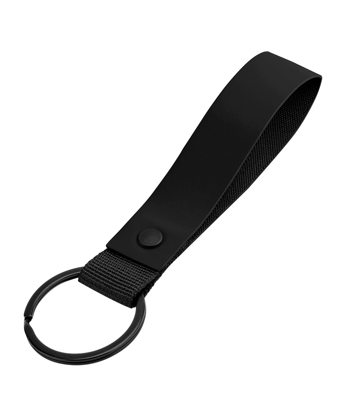 Bagbase Matte PU keyring in Black, front view