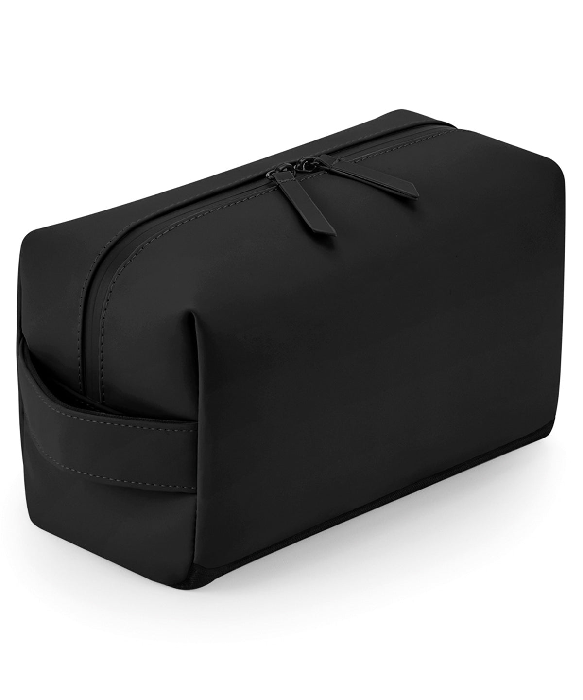 Bagbase Matte PU toiletry/accessory case in Black, front view