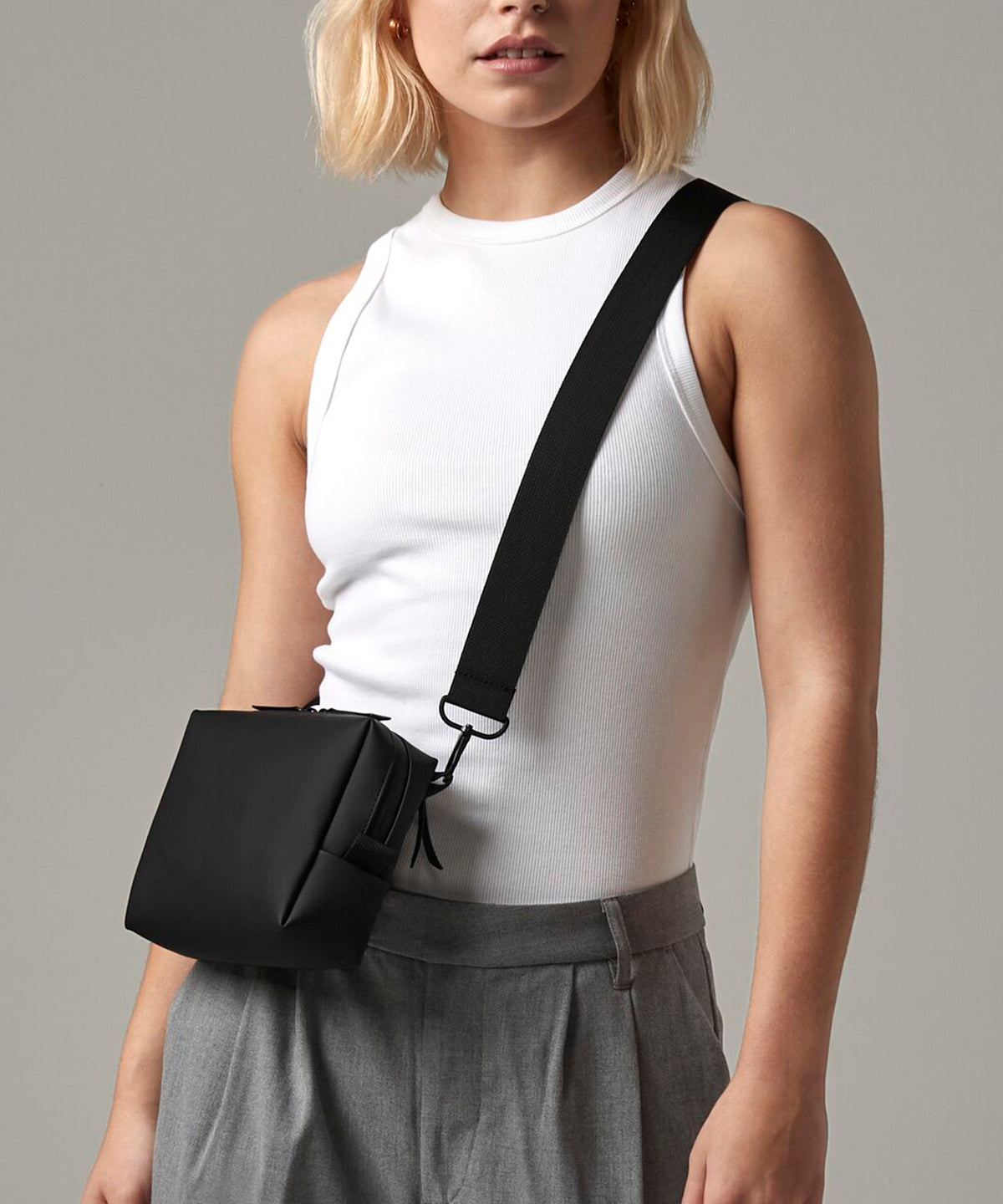 Bagbase Matte PU cross-body bag, lifestyle photo