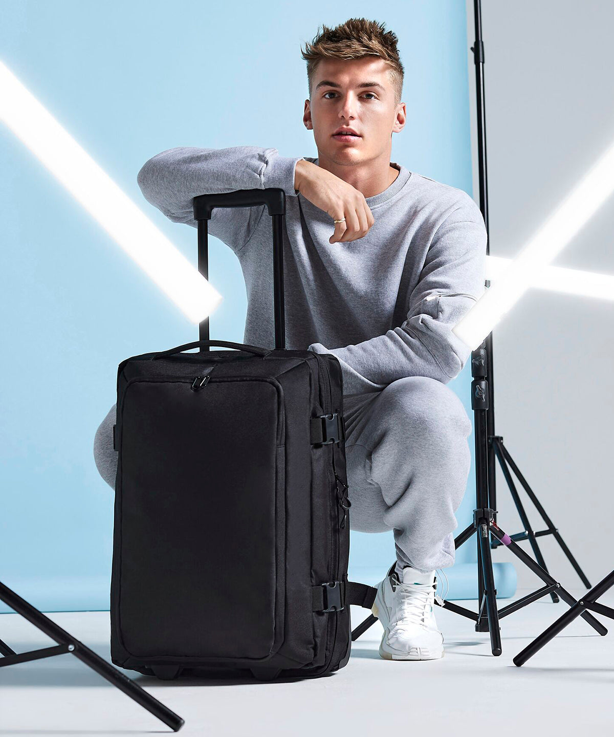 Bagbase Escape carry-on wheelie, lifestyle photo