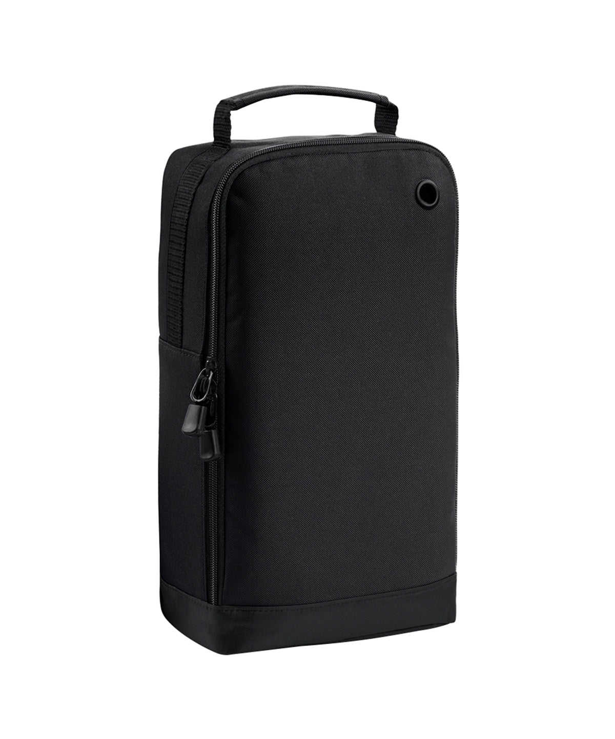 Bagbase Athleisure sports shoe/accessory bag in Black/Black, front view
