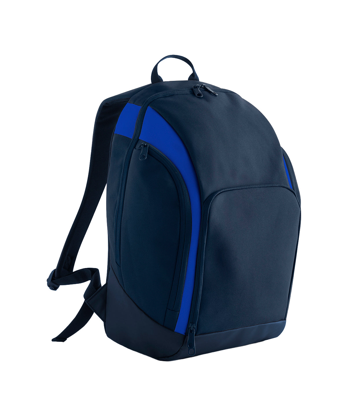 Bagbase Teamwear backpack in Navy/Royal, front view