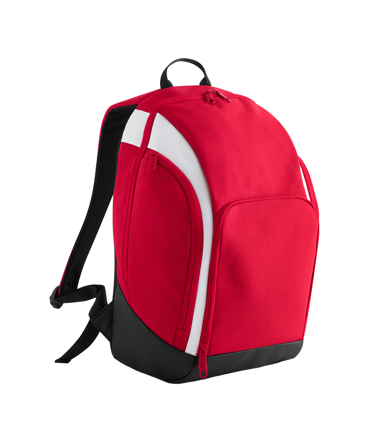 Bagbase Teamwear backpack in Red/White/Black, front view